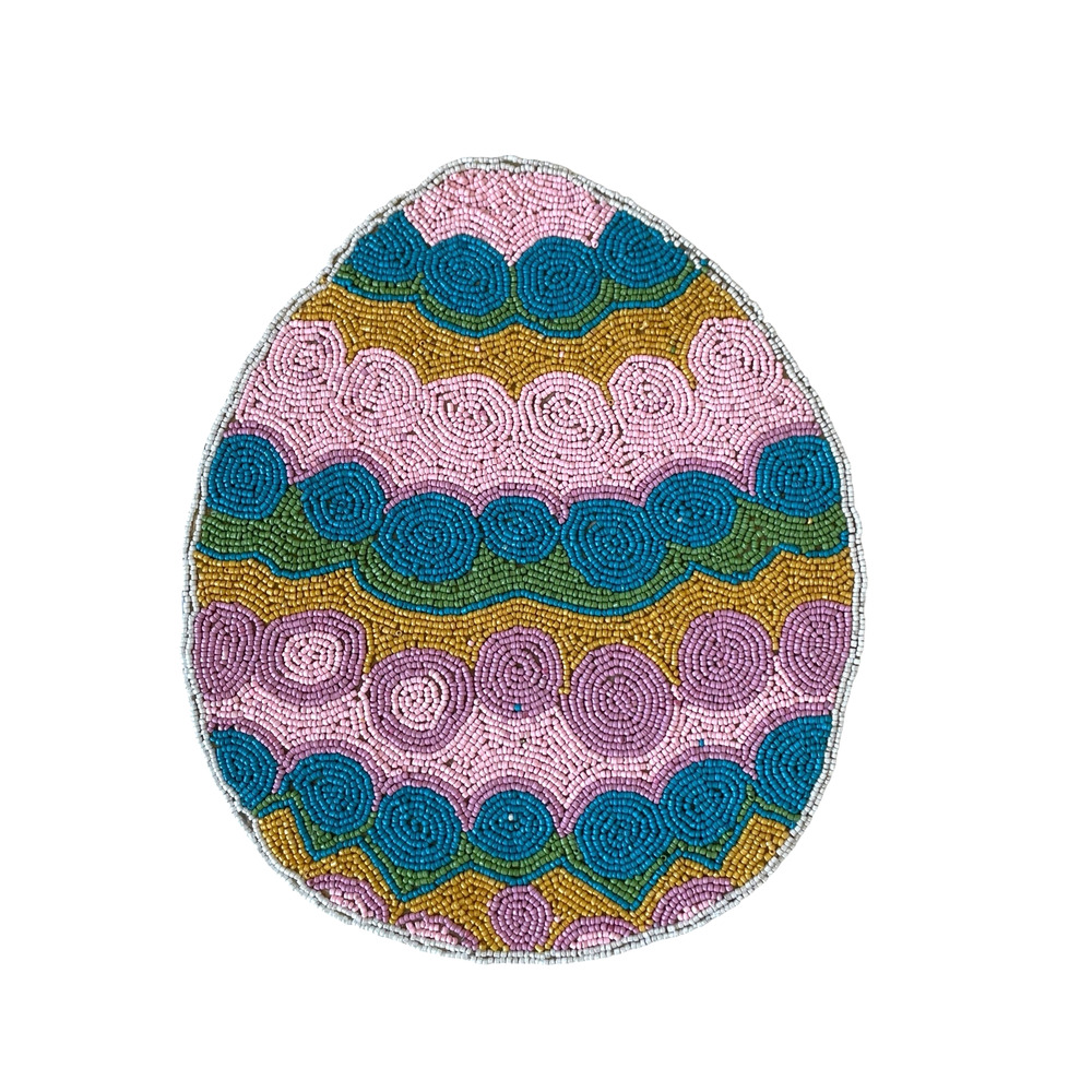 Tiramisu Easter Egg Beaded Placemat 15in Pop of Color New - Picture 6 of 8